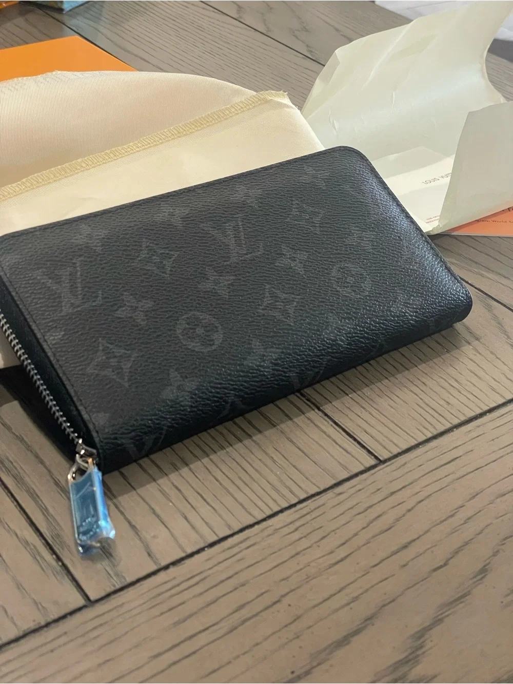 Louis Vuitton Black Monogram Canvas Zippy Wallet